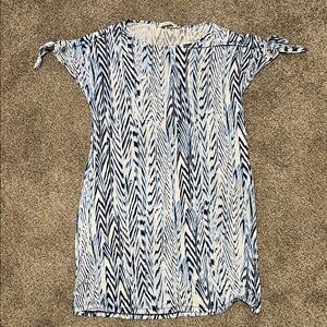 Calvin Klein Blue and White Midi Dress